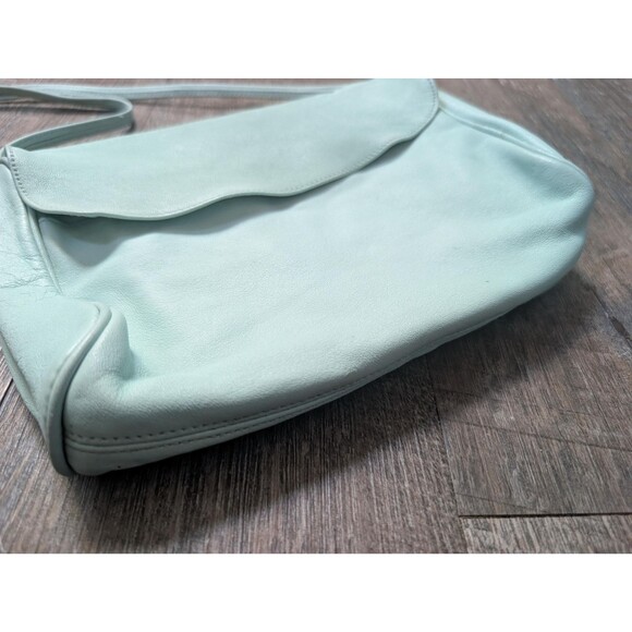 Mint Green Leather Purse by Samantha Scott: Medium Shoulder Crossbody Handbag - Picture 5 of 14